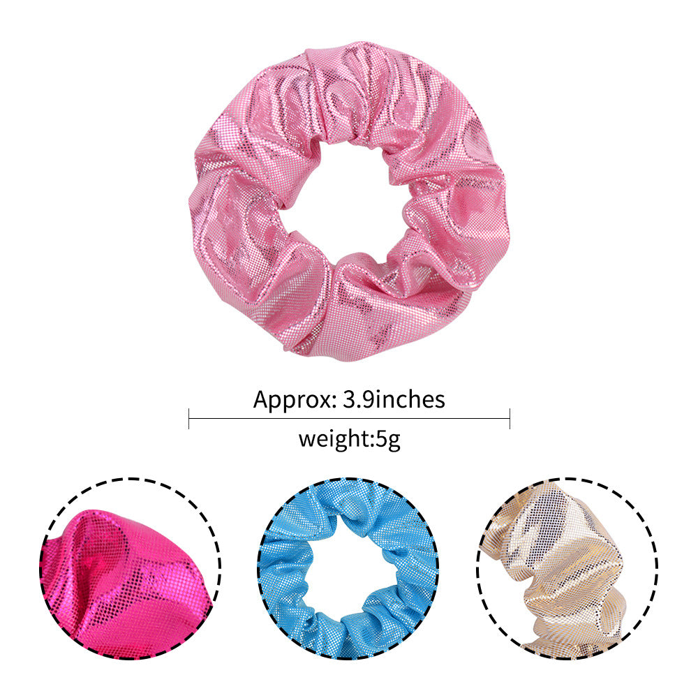 Wholesale 10pcs/pack bronzing solid color large intestine ring hair ring laser fabric large intestine ring headdress